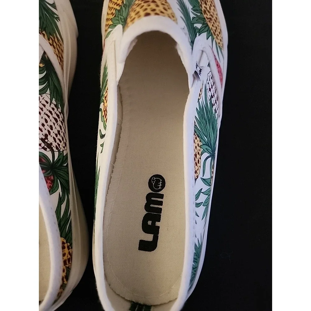Lam Canvas Slip Ons. Memory Foam Insole - Pineapple - Size‎ 7.5 US
